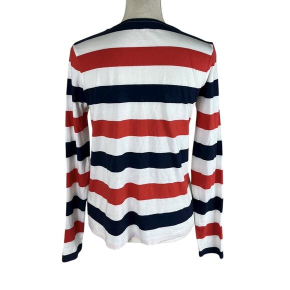 Boden Bea Breton Long Sleeve T-Shirt Cherry Red Navy White Cotton Size 4 - Picture 5 of 8